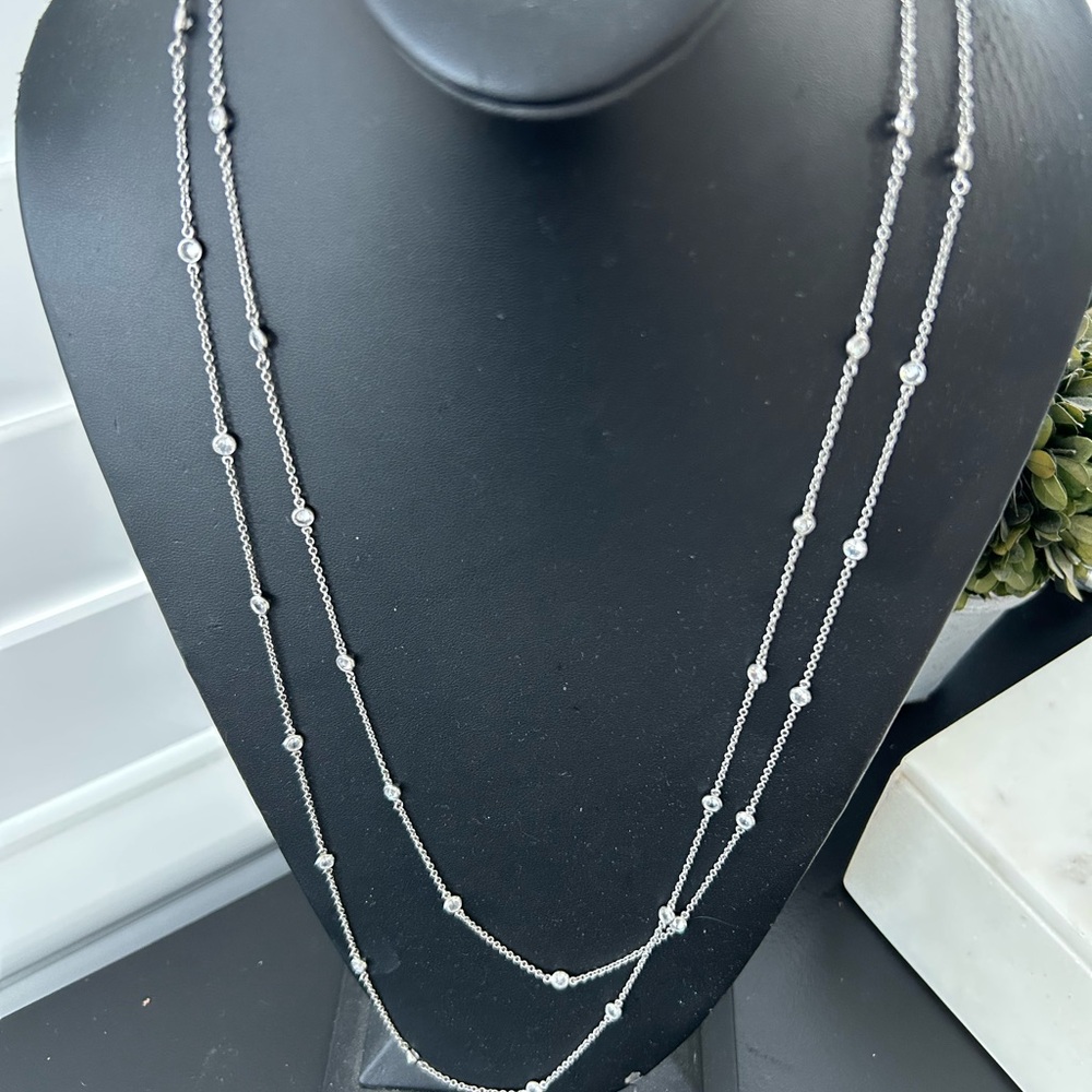 Nadri NEW Elevate Cubic Zirconia Station Necklace , 16"-18"